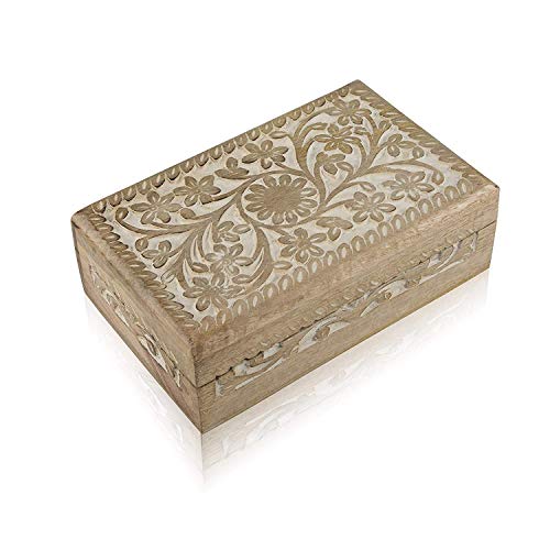 Great Birthday Gift Ideas Handmade Decorative Wooden Jewelry Box Jewelry Organizer Keepsake Box Treasure Chest Trinket Holder Watch Box Storage Box Housewarming Gifts Women The Great Indian Bazaar