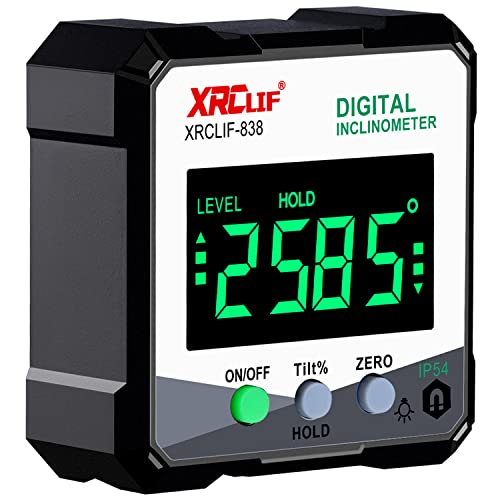 Digital Angle Gauge Meter, XRCLIF Magnetic Base Level Box Angle Finder Protractor Bevel Gage Inclinometer Measuring Tool for Carpentry, Building, Masonry Bevel XRCLIF
