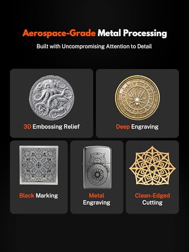 EM-Smart Dual SE 20W Fiber + 20W Diode Dual Laser Engraver, 15000mm/s Lighting-Fast Laser Engraver and Cutter Machine, 0.001mm Engraving Accuracy, 3D Engraving Machine for Jewelry, Metal, Wood EM-Smart
