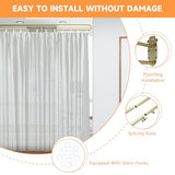 Iukar Privacy Partition Curtains,U-Shaped Rod Room Divider Curtains,Metal Support Wall Mounted Privacy Curtains with Flat Hooks for Fitting Room Beauty Salon Bedroom,7.54ft(White) lukar