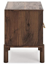 Signature Design by Ashley Calverson Modern 1 Drawer Nightstand with Open Cubby, 21.18" Tall, Dark Brown Signature Design by Ashley