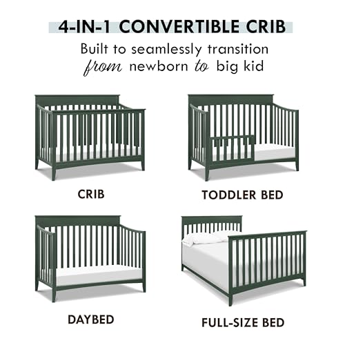 DaVinci Grove 4-in-1 Convertible Crib in Forest Green, Greenguard Gold Certified DaVinci