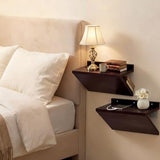 Fiwochic 2 Pack 13 x 7 x 5.5 Inch Floating Nightstand Wooden Bedside V Shape Wall Shelf Wall Mounted Hanging Floating Side Tables Bedroom for Bedroom, Living Room, Bathroom, Kitchen, Office Fiwochic