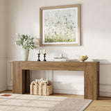 Epecoya Extra Long Sofa Console Table for Entryway Living Room, 79-Inch Farmhouse Wood Behind Couch Table, Rectangular Accent Console with Wooden Double Base for Hallway Foyer Entrance, Natural Oak Epecoya