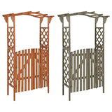 vidaXL Solid Firwood Pergola with Gate Home Lawn Backyard Outdoor Garden Patio Terrace Balcony Wooden Entryway Flower Planter Arbor Arch vidaXL
