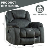 ANJ Large Power Lift Recliner with Hidden Cup Holders for Elderly, Large Electric Reclining Lift Chair with Massage and Heat, Overstuffed Lifting Chairs with Side Pockets for Living Room, Dark Green