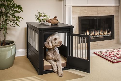 New Age Pet ecoFLEX Pet Crate/End Table, Large, Espresso - WoodArtSupply