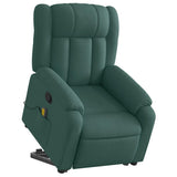 WRJENFSC Dark Green Power Lift Recliner Chair Oversized Massage Living Room Furniture Fabric Polyester 535 lbs Capacity Adjustable Armrests for Living Room Bedroom Reading WRJENFSC