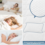 SLEEP ZONE Cot Mattress Protector, Waterproof Mattress Protector for Narrow Twin Bed - Fitted with Stretchable Pockets, Soft Breathable RV Bunk Size Mattress Pad Cover (White) SLEEP ZONE