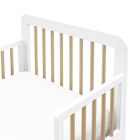 Storkcraft Pasadena Toddler Bed (White with Driftwood) - GREENGUARD Gold Certified, Fits Standard Full-Size Crib & Toddler Mattress, Toddler Safety Guardrails Included, Complete Design with Footboard Stork Craft