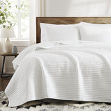 WRENSONGE White King Size Quilt Bedding Sets-3 Pieces Lightweight Bedspreads Summer Coverlet for All Season, Soft King Quilt Bedding Set with 2 Pillow Shams Suitable for Bed, Couch, Quilt Blanket WRENSONGE