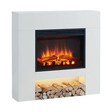 LegendFlame® Georgia Electric Fireplace with 37" Mantel Surround and Jaden 23" Insert, Cream White Finish Legend Flame
