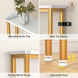 Keelian 78Inch Console Table with Outlet, Sofa Table with Charger,Skinny Hallway Table, Narrow Entryway Table,Table Behind Sofa,for Living Room,Gold & White Keelian