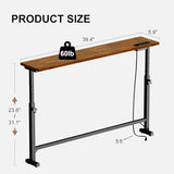Lanynne Narrow Console Table with Adjustable Height Rustic Behind Couch Sofa Table with Power Outlets 39.4" Long * 5.9" Deep Entryway Table for Hallway Bedroom Living Room Foyer Classic Lanynne