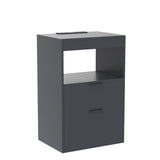 Tiptiper Black Nightstand with Wireless Charging Station and LED Lights, Bedside Table with 2 Drawers, Open Storage, 1 Pull-Out Tray, End Side Table with Charging Station, LED Night Stand with Storage Tiptiper
