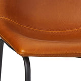 Walker Edison Douglas Urban Industrial Faux Leather Armless Counter Chairs, Set of 2, Whiskey Brown Walker Edison