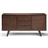 SIMPLIHOME Lowry SOLID ACACIA WOOD and Metal 60 Inch Wide Rectangle Modern Industrial Sideboard Buffet in Distressed Charcoal Brown, For the Dining Room and Kitchen SIMPLIHOME