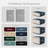 Loosh Home | 12" Full Size Futon Sofa Bed Memory Foam Mattress - USA Made, Burgundy, No Frame Loosh