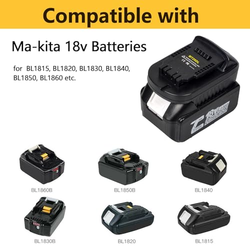 Echoyee MT20DL Battery Adapter, Compatible with Makita 18v Lithium Battery, Convert to Dewalt 18v-20v Lithium Batteries, Work Compatible with Dewalt 18v-20v Cordless Power Tools - WoodArtSupply