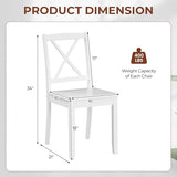 Giantex Wood Dining Chairs Set of 4 White, Armless Kitchen Chairs w/Rubber Wood Legs & Curved Backrest, Farmhouse Cross Back Diner Chairs, Wooden Side Chairs for Home Dining Room, Load 400 LBS Giantex