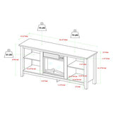 Walker Edison Wren Classic White Wash TV Console for 65 + Inch Television Fireplace Entertainment Center, 58 Inch Walker Edison