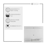 Manhattan Comfort Plaza Floating Entertainment Center for Living Room, Wall Mounted TV Stand with Display Shelves, Wire Management & Mounting Hardware, Fits up to 50" Screens, White Manhattan Comfort