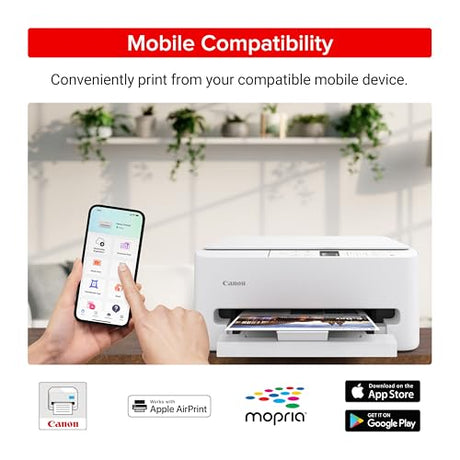 Canon PIXMA TS6520 Wireless Color Inkjet Printer Duplex Printing, White – Home Printer with Copier/Scanner, 1.42” OLED Display, Intuitive Control Panel, Compact Design Canon