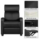 Yaheetech 2-Seat Reclining Chair Leather Recliner Sofa Modern Chaise Couch Lounger Sofa for Living Room Home Theater Black Yaheetech