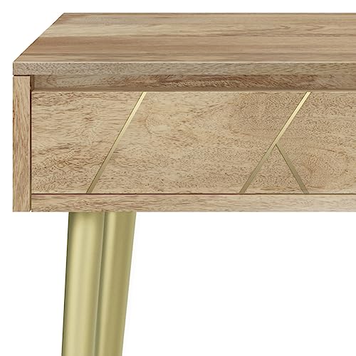 SIMPLIHOME Jager Solid Mango Wood and Metal 48 Inch Wide Contemporary and Mid Century Console Table in Natural, for The Living Room, Entryway and Bedroom SIMPLIHOME
