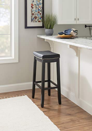 Linon Claridge Bar, Black Stool, 32" X 18.75" X 13" Linon