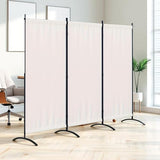 Kecreque 3 Panel Room Divider 6 Ft Folding Screen Room Dividers with 4 Curved Metal Feet Partition Wall Divider,Privacy Screens Portable Wall for Office,Bedrooms,Dining,Dorm,White Kecreque