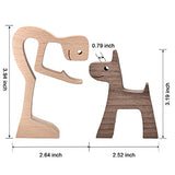 KINGNOW Accent Decor Men and Dog Figura Decorativa Wooden Gift Home Accents KINGNOW