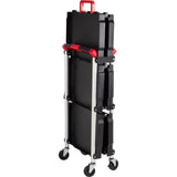 Collapsible Cart - Portable and Lightweight Folding Service Cart with 50lb Capacity Per Shelf - Multi Use Foldable Trolley with Wheels by Stalwart Stalwart