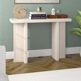 Henn&Hart 42" Wooden Rectangular Console Table Entryway Table, Sofa Table for Entryway, Living Room, Couch, Hallway, or Office, Beech White Henn&Hart