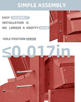 Adirondack Chairs, HDPE All-Weather Adirondack Chair Folding, Fire Pit Chairs (1, Red) Restcozi