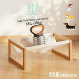 kiplant Elevated Cat Bed, Large Cat Hammock Bed, Bamboo Wood Cat Hammock for Outdoor, 25 X 16.5 Inch Elevated Pet Furniture Suitable for Kitty, Puppy, Rabbit, Bunny and Small Animal kiplant