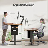 Marsail 40x24 Electric Standing Desk - Adjustable Height Computer Desk with Memory Presets, Storage Bag & Cable Management for Home Office & Gaming Workstations Marsail