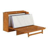 AFI, Northfield Queen Murphy Bed Chest with 6" Mattress, Storage Drawer & Built-in USB Charger, Light Toffee AFI