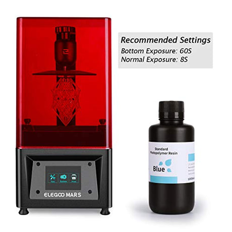 ELEGOO Upgraded Standard Photopolymer Resin LCD UV-Curing Resin 405nm 3D Printer Resin for LCD/MSLA/DLP 3D Printing Blue 1000g ELEGOO