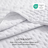 Bedsure Quilts Queen Size - Bright White Bedspread Queen Size & Lightweight Comforter, Modern Coverlet with Clover Pattern, Ultra Soft All-Season Bedding, 90 x 96 Inches Bedsure