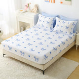 Wajade 7 Piece Blue Bow Comforter Set for Girls Kids Full Size Bedding Set with Sheet and 2 Pillowcases 2 Pillow Shams Cute Girls Bed in a Bag as Birthday Choice Wajade