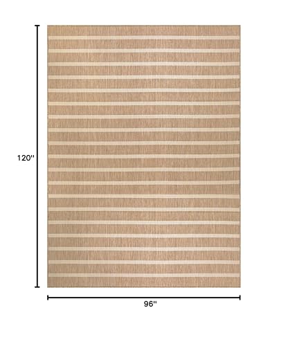 Nourison Home Positano Indoor/Outdoor Beige Ivory 8' x 10' Area Rug, Easy Cleaning, Non Shedding, Bed Room, Living Room, Dining Room, Backyard, Deck, Patio (8x10) Nourison
