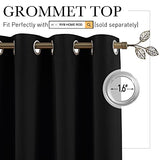 RYB HOME Blackout Thermal Insulated Blind Curtains, Noise Reduce Barrier for Nursery, Portable Curtain for Sliding Glass Door/Storage/Space Room Divider, 7 ft Tall x 8.3 ft Wide, Black, 1 Panel RYB HOME