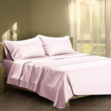 XOOX Linen Full Sheet Sets Cotton - 500 Thread Count 100% Cotton Full Sheets, 4 PC (Blush), Luxury Soft, Breathable, Cooling, Extra Large 16" Deep Pocket Sateen Bedsheet for Dorm Rooms XOOX Linen