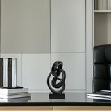 DOVDOV Abstract Black Knot Sculpture, Geometric Decor, Black Decorative Piece for Living Room Coffee Table or Bookshelf Top, Office Coffee Table or Entryway Console Decor. DOVDOV