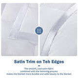 Dafinner Feather Down Blanket Twin Size, Extra Lightweight Summer Comforter, Noiseless & Ultra Soft Thin Bed Blanket with Satin Trim (68"x90", White) Dafinner