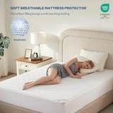 BEDLORE Waterproof Mattress Protector, Queen Size Noiseless Mattress Pad with Deep Pocket 6"-18" Depth, Soft Breathable Bed Mattress Cover Washable for Home, Bedroom, Hotel (White) BEDLORE