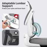 TRALT Office Chair - Ergonomic Desk Chair with Adjustable Lumbar Support, Mesh Computer Chair, Executive Chairs for Home Office Comfortable Lumbar Support (White) TRALT