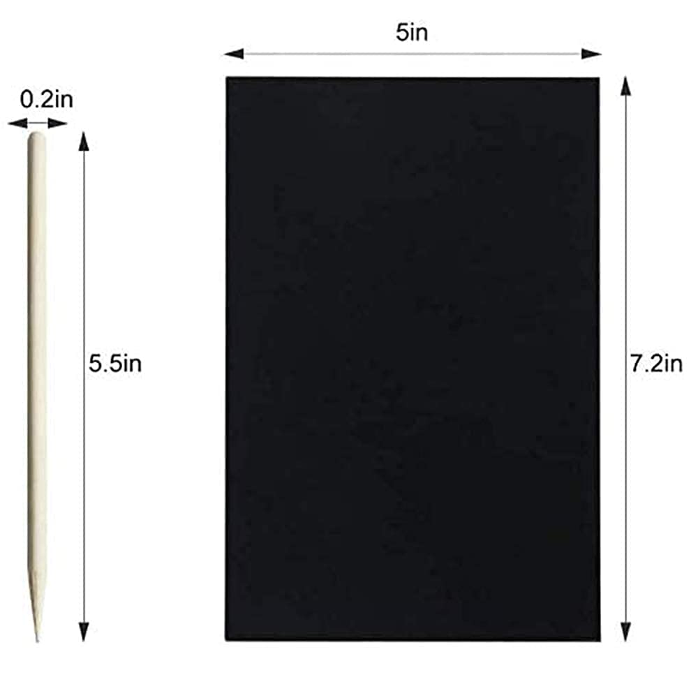 Art Set for Kids Rainbow Magic Scratch Off Paper Black Scratch Sheets Notes Cards Boards Doodle Pads Childrens Crafts Projects Kit for Girls Boys Adults Birthday Christmas Gift Yibeishu