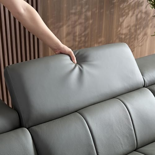 Luxury Power Reclining Motion Sectional Sofa Oversized Leather Upholstered Left Facing Recliner Sofa&Couch for Living Room, L-Shaped Power Recliner Couch W/USB Ports, Adjustable Headrest & Footrest ERYE